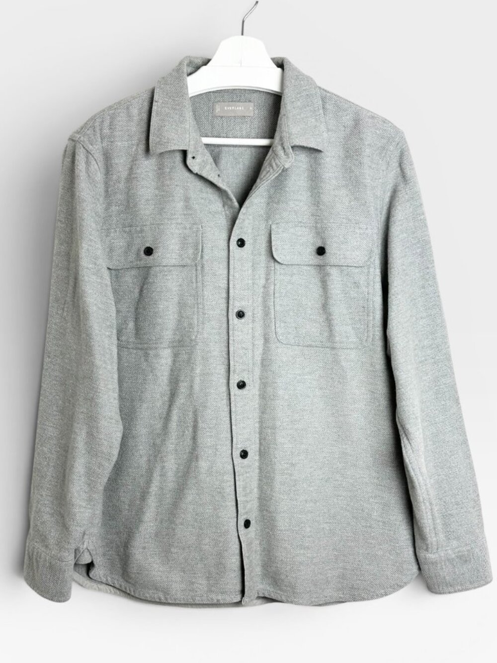 Everlane Oversized Cotton Shirt Jacket Light Grey